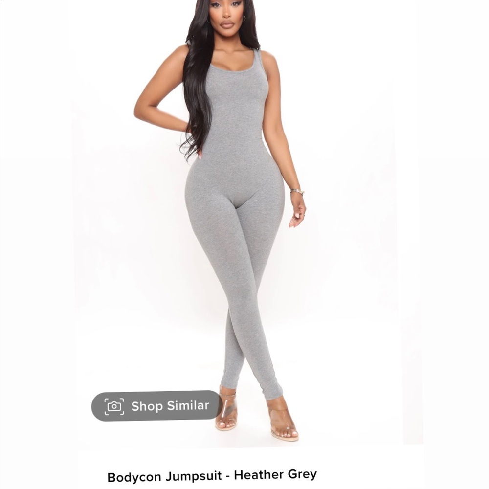 Fashion Nova Bodysuit- Grey Bodycon